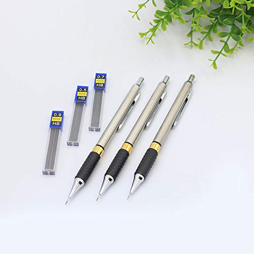 Bellofy Mechanical Pencils Set for Drafting, Drawing, Writing - 14 Pieces 0.5, 0.7, 0.9mm Leads 2B, HB, 2H Graphite Lead Holders 2.0mm - Lead Refills - Erasers - Artist Sketching Mechanical Pencils