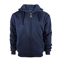 Sikedi Heavyweight Fleece Hooded Sweatshirt for Men Navy Blue L