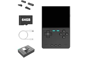 Marryoo Trimui Brick Portable Retro Game Console 3.2 Inch IPS 1024x768 Screen, Built in 64GB Linux System Card 3000mAh Long-life Rechargable Battery Retro Handheld (Black 64GB)