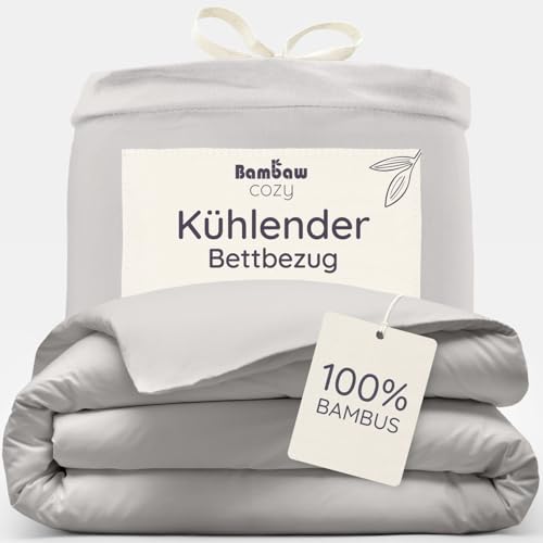 Bambaw Bettbezug 220x240 Bambus, hautfreundliche, kühlende und nachhaltige Bettwäsche, Bettdeckenbezug Bambus, Sommer Bettbezug, antiallergische Bettw