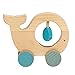 Petit Collage Wooden Push Along Animal Car Whale