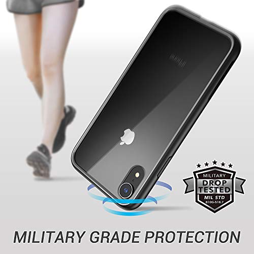 YOUMAKER Premium Crystal Clear Hybrid Case for iPhone XR, Slim Fit Lightweight Bumper Scratch Resistant Drop Protection Shockproof Protective Cover for All New Apple iPhone XR 6.1 inch - Black