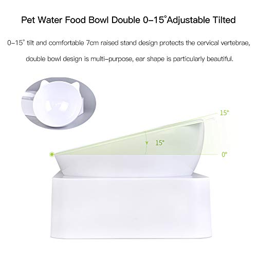 Marchul Gravity Water and Food Bowls Cat, Cat Dog Tilted Water and Food Bowl Set-S - Image 4