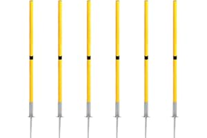 TNZMART Spring Agility Training Pole Set Soccer Plug-in Type Dribbling Pole Coaching Sticks for Sports, Traning, Warning