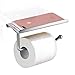 E-PRANCE Toilet Paper Holder with Shelf - Heavy Duty Bathroom Tissue Holder Toilet Roll Holder Wall Mount, Chrome