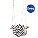 GFU Canvas Baby Swing Outdoor and Indoor, Wooden Hanging Swing Seat for Toddler Boys Girls, Infant Hammock Swing Chair for Tree and Backyard Outside, Blue