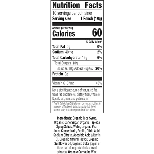 ANNIE’S ORGANIC BERRY PATCH BUNNY FRUIT FLAVORED SNACKS, GLUTEN FREE, 10 POUCHES, 7 OZ