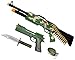 Camo Combat Force Army Soldier 4 Piece Children Kid's Pretend Play Battery Powered Toy Gun Playset w/ Gun, Pistol, Knife, Grenade
