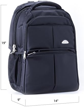 Office Factor Black Laptop Computer Backpack, Multi-functional bag-Lightweight Backpack, Convertible Accessory Messenger Bag/Ergonomic Straps