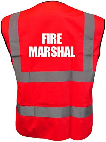 Printed Fire Marshal High Visibility Hi Vis Viz Vest Safety Waistcoat