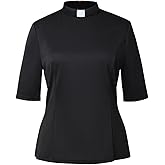 Womens Church Clergy Shirt with Tab Collar Spring/Summer Half Sleeve Slim Blouse Top