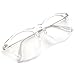 Happy Store CN88 Fashion Keyhole Metal Temple Oval Horn Rimmed Clear Lens Glasses,Transparent