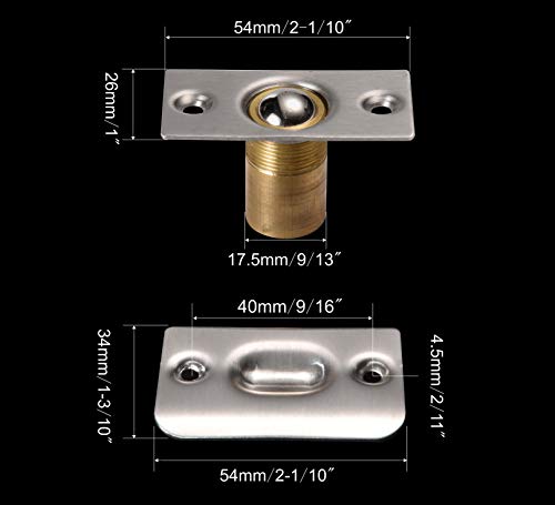 Mousike Cabinet/Closet Door Ball Catch,Stainless Steel Adjustable Ball Catch Door Hardware (Brushed Satin Finish 4 Pack)