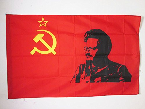 AZ FLAG - USSR with Trotsky Flag - 3x5 Ft - Soviet Union communist Banner with Sleeve - 100% Polyester - Fade Resistant - Vivid Colors - 3' x 5' Feet - 150x90 Cm