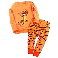 Dearbee "Tiger Little Boys 2 Piece Pajama 100% Cotton(Size 2-9 Years) (2T, Brown)