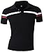 Men 's cotton casual polo short - sleeved t shirt-Black-L