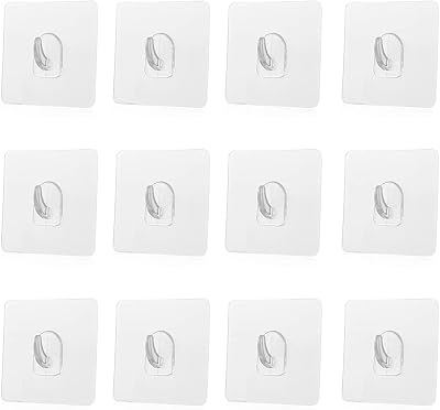 12x Reusable Nano Wall Hooks Adhesive Towel Hooks for Kitchen Bathroom Bedroom