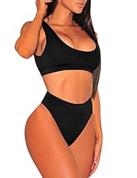 Pink Queen Juego de bikini de dos piezas para dama, de cintura alta, diferentes colores y diseños