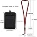id Badge Holder with Lanyard Breakaway Safety Neck Office Lanyards Retractable Reel Clip Quick Release Detachable Buckle Black Lanyard for Men Women Keys PU Leather Vertical Card Holders Pack of 1