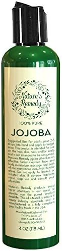 Jojoba Oil for Hair and Skin - 100 Percent Pure Cold Pressed Oil - No Fillers, Dyes or Artificial Ingredients of Any Kind - Made in the USA (1 bottle - 4 oz) by Nature's Remedy