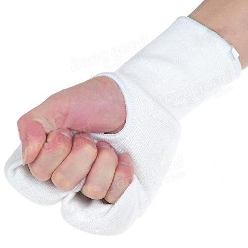 C&C Products 1 Pair Elasticated Karate Sparring Punching Gloves White L
