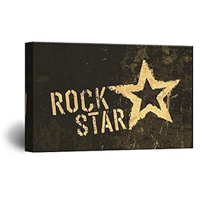 Canvas Wall Art Rock & Roll Theme Print Gallery Wrap Modern Home Decoration Ready to Hang - 12x18 inches