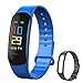 Lintelek Fitness Tracker - Sport Pedometer Color Screen Watch with Heart Rate Blood Pressure Oxygen Monitor, Step and Calorie Counter IP67 Smart Bracelet with Black Strap for Kids Women & Men (Blue)