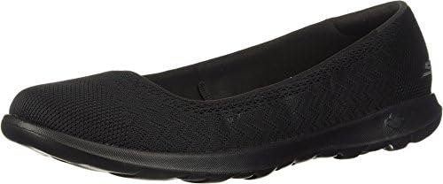 Skechers Women's Go Walk Lite-15400 Wide Ballet Flat, Black, 41 EU