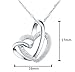 Forfamilyltd Sterling Silver I Love You To The Moon and Back Love Heart Pendant Necklace With Love Card