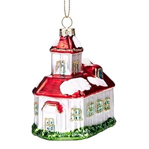 Kerstbal: Besneeuwde Kerk – 9,5 cm