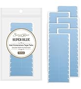 72 Pieces Hair Extension Tape Tabs Double Sided Extension Tapes for Replacement 4cm x0.8cm (Blue ...