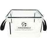 Freegrace Premium Folding Wash Basin By Collapsible Water Sink Container - Lightweight &amp; Durable Transparent Plastic - Wash Dishes Everywhere - Suitable For Camping, Travel &amp; Outdoor Activities