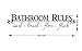 Bathroom Rules Wall Sticker Decal, Wash Brush Floss Flush Toilet Vinyl Quote Saying Wall Art Decor