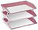 Acrimet Facility 3 Tier Letter Tray, Side Load, Letter Size/A4, Desktop File Organizer, Plastic (Solid Pink Color)