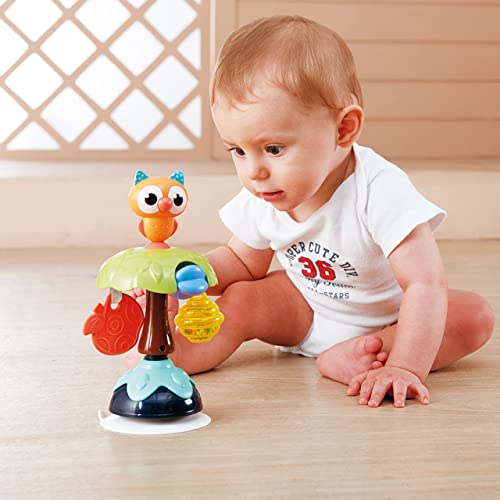 Hrewrva Baby High Chair Toy with Suction Cups,Baby Rattles Toy Set,Interactive Development Tray