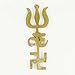Energized Gold Plated Brass Evil Eye Repellent Om Swastik Trishul Tri Shakti Car Hanging