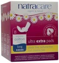 (6 PACK) - Natracare Ultra Extra Pads With Wings - Long | 8s | 6 PACK - SUPER SAVER - SAVE MONEY