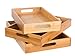 BIRDROCK HOME 3 pc Bamboo Breakfast Bed Trays (Squared) - Cut Out Handles - Set of 3 - Bamboo - Nesting