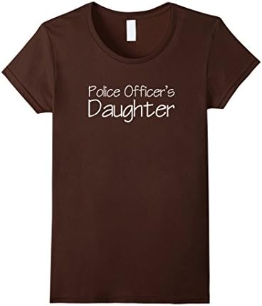Women's Police Officer's Daughter T-Shirt Small Brown
