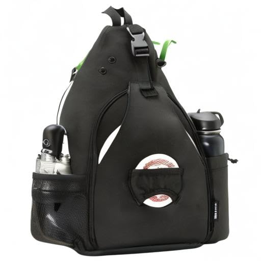 MOYAQI Disc Golf Bag with Retriever Holder and Storage Pockets, Disc Golf Backpack with 8-10 Disc Capacity, Padded Adjustable Strap and Back Panel, Lightweight and Durable (dark0010) - view 8