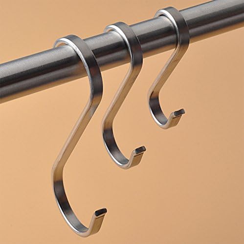Giantstar 10-Pack Genuine Solid 304 Stainless Steel S Hooks Kitchen Pot Pan Hanger Clothes Storage Rack Size:Medium(M)