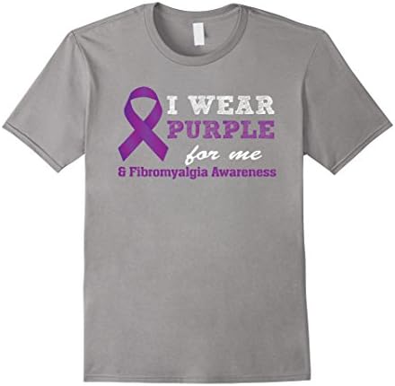Men's I Wear Purple (ribbon) Fibromyalgia Awareness - Fibro Shirt 3XL Slate