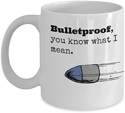 Fun Bulletproof Coffee Mug - Unique 11oz Ceramic Fun Mug for Exercise Lovers - Makes a great Gift