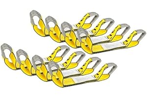 Mytee Products 8 Pack 2" x 16" Replacement Dog Bone Short Strap | Heavy-Duty 2 Inch Car Tie Down Short Strap with Sewn Eye Lo