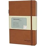Maggift Hardcover Notebook, Thick Classic Notebook with Pen Loop - Ruled Hardcover, Fine PU Leather, 240 Pages, 8.5 x 5.7 in, Khaki