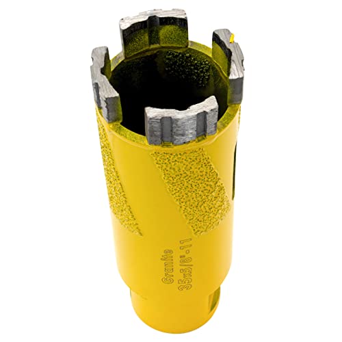 SDRTOP Granite Drill Bits 1 3/8 in Wet Dry Drill Vacuum Brazed Tornado Series for Granite Marble