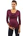 PattyBoutik Mama 2in1 Style 3/4 Sleeve Nursing Maternity Tunic (Dark Magenta S)