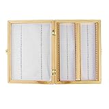 QWORK Wooden Slide Storage Box, 100 Place Slide