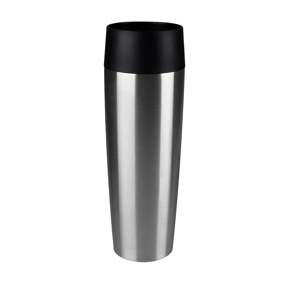 Emsa 515614 Travel Mug Large insulated drinking cup with Quick Press closure, 0.5 litres, stainless steel