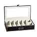 UnionPlus Sunglasses Case Organizer, Multiple Sunglasses Eyeglass Glasses Display Holder Collector, 5 Slots for Sunglasses Storage and 2 Small Slots for Accessories, Black
